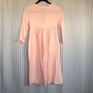 Peach with white stripes midi dress